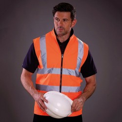 Plain Hi-vis reversible fleece bodywarmer Yoko 180 GSM